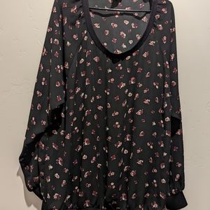 Translucent Floral Long Sleeve torrid shirt plus size 3x